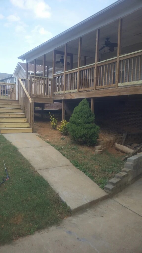 Backyard deck after renovation